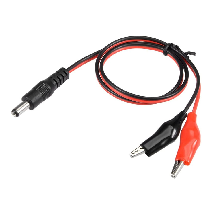 30cm DC Barrel Jack 5.5x2.1mm Male Female to Dual Alligator Clips Power Supply DC Cable for CCTV Camera