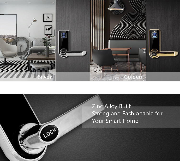 Red Brass Fingerprint Keypad Door Lock , Smart Safety Door Locks For Apartment