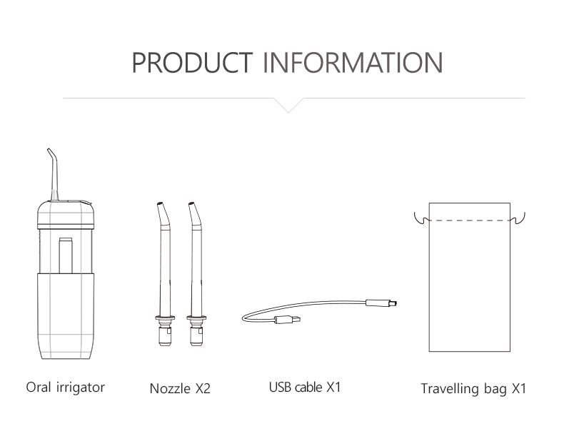 Mini USB Rechargeable Oral Water Irrigator With 2PCS Jet Tips