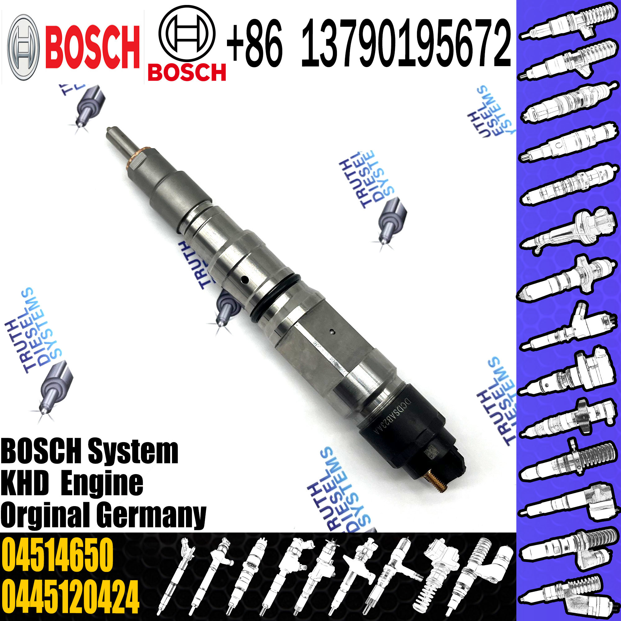 common rail injector 0445120252 5263315 for Cummins industrial engines diesel fuel injector 4981126 0445120252