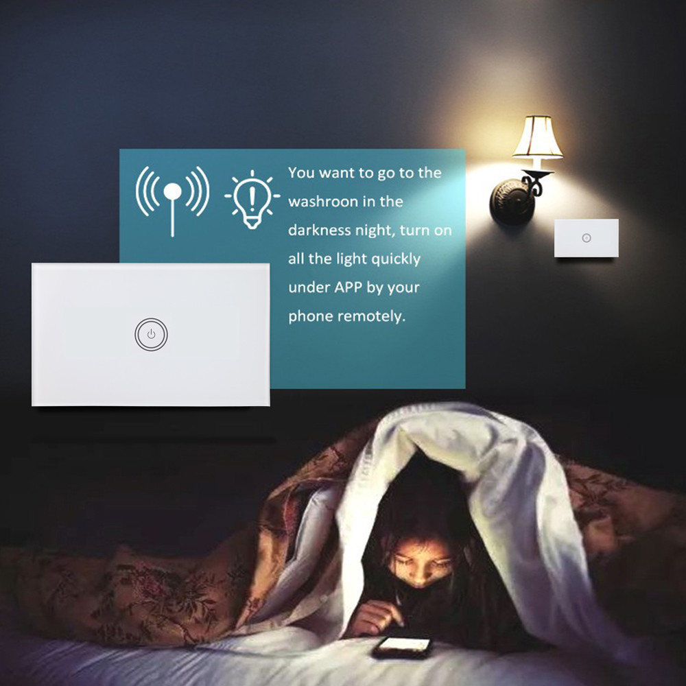 Smart Home Light Switch , Fireproof ABS Plastic Wifi Wall Switch Never Fade