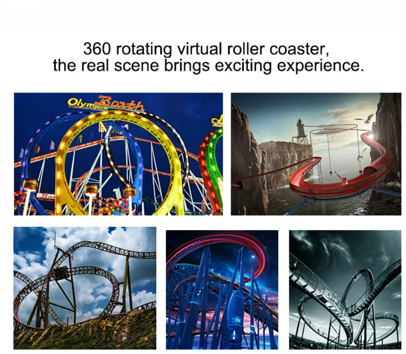 Exclusive Version 360 Degree VR Games 2 IN 1 VR Roller Coaster In Mall