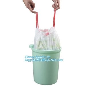 Customized Biodegradable Compostable Drawstring Garbage Bag, Compostable Garbage