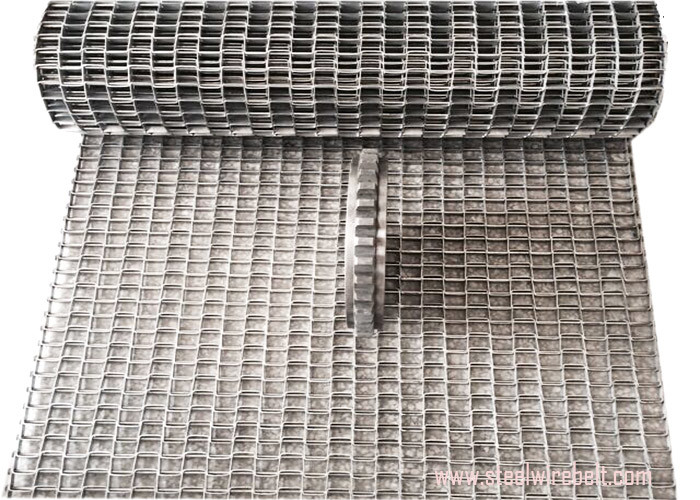 High Grade Stainless Steel Wire Belt , Flat Wire Conveyor Belt Honeycomb Metal