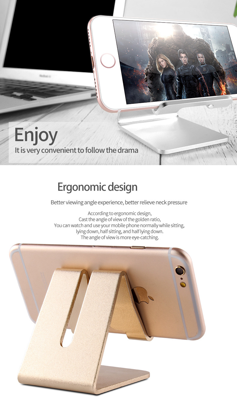 Aluminum Smart Phone Holder With Non Slip Silicone Pad