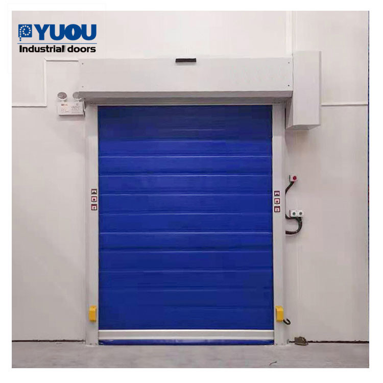 3*4.5m Cold Room High Speed Door PVC Fabric 2.0m/s Fast Rolling Door 0.75KW Motor