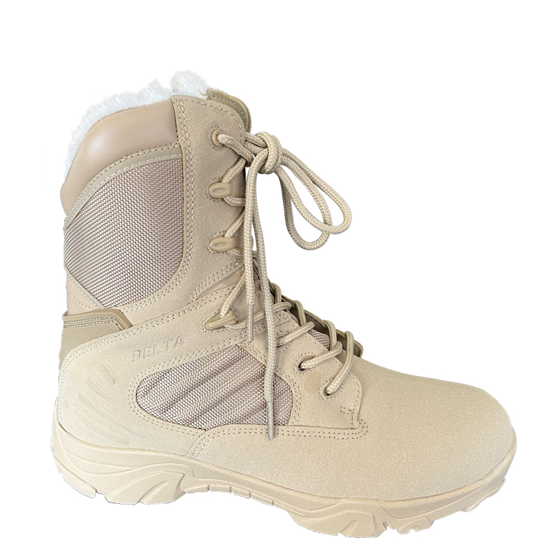 Mesh Lined Oxford Cloth and Genuine Leather Men's Walking Boots for Outdoor Activities