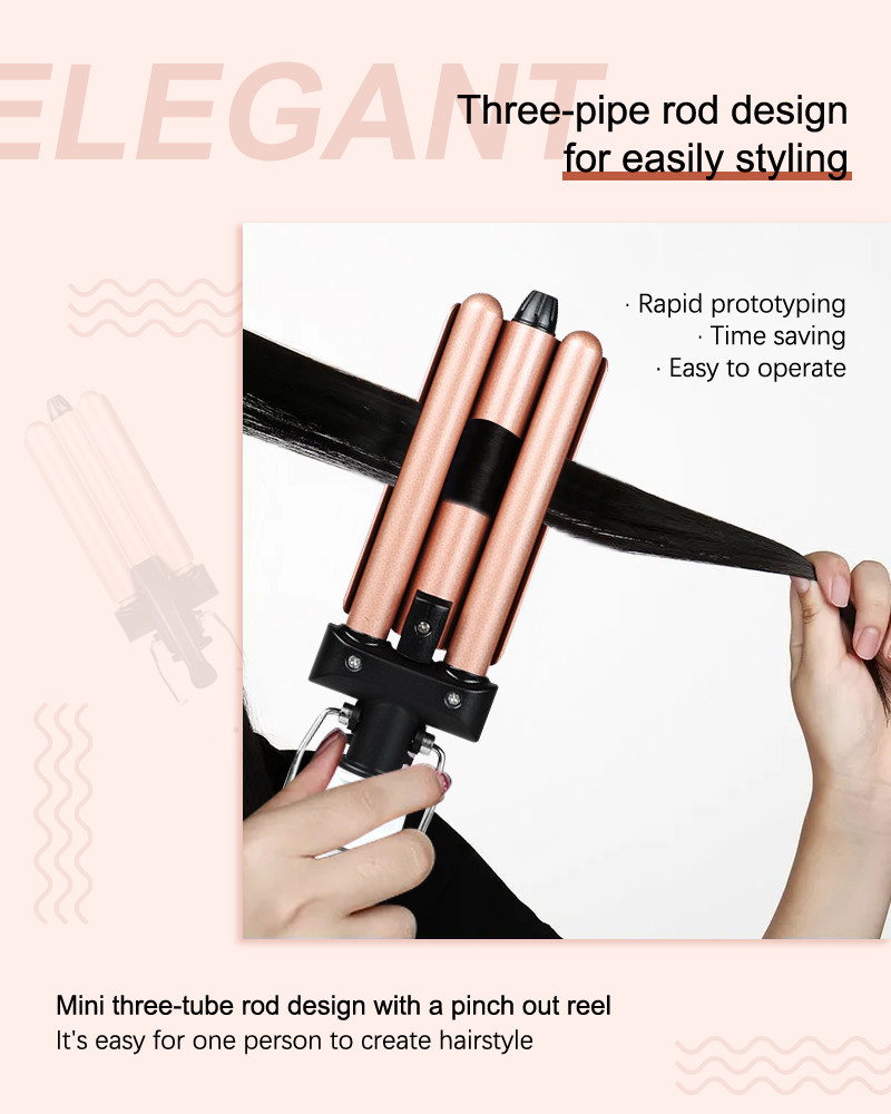 Digital Twisted Mini Hair Curler , 2 In 1 Hair Curler Straightener Ceramic Iron