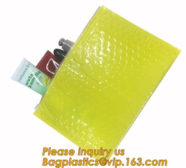 air mail metallic holographi rose gold bubble padded mailer / Zip lockkk bubble bag/ slider bubble bag,Holographic Factory