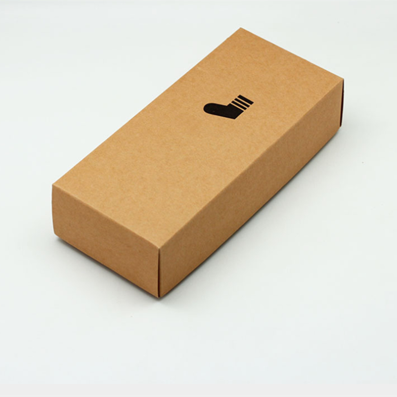 Customized Printing Folding Recycled Kraft Box Rectangle For Jewelry Socks Packaging