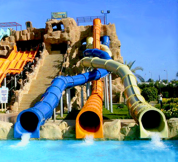 Fiberglass Water Park Slide Single Rider Space Bowl Water Slide 12m Height