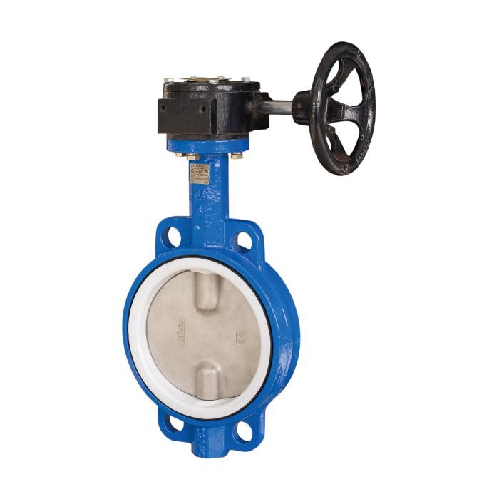 Jis Din Ansi Standard Center Line Dn100 Handle Manual Type Ductile Iron Two Way Soft Seal butterfly valve
