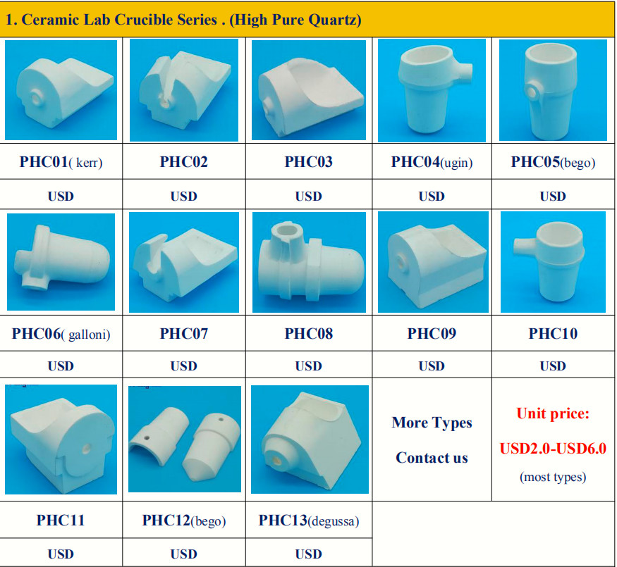 Dental Laboratory Ceramic / Quartz Crucible For Bego Fornax Casting Machine