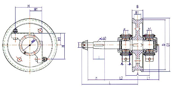 High Duty Crane Trolley Wheels , Crane Steel Forged Wheels For Construction