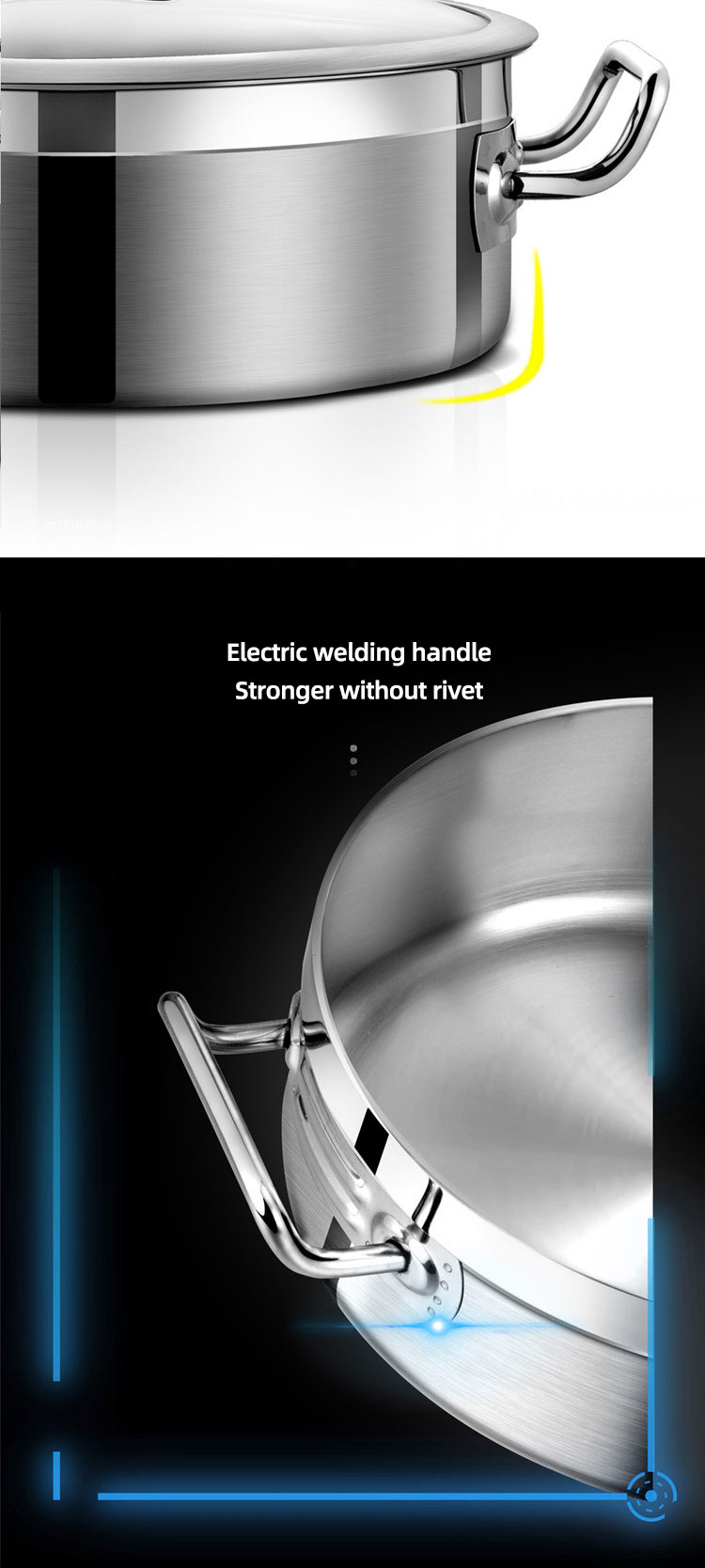 Direct Selling Food Food Grade 304 Stainless Steel Cookware Induction Cooking Pot Multipurpose Hot Pot Soup Pot With Divider