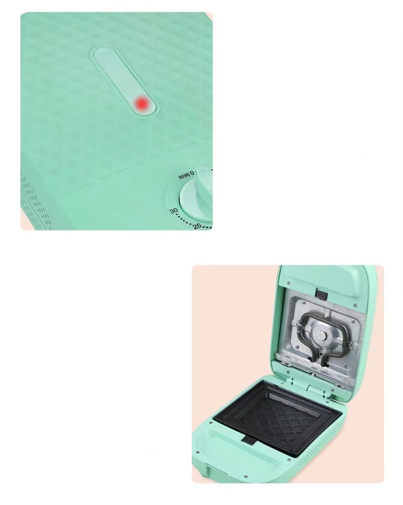 600w Electric Printing Sandwich Waffle Toaster Egg Microfiber 3 Plates Maker