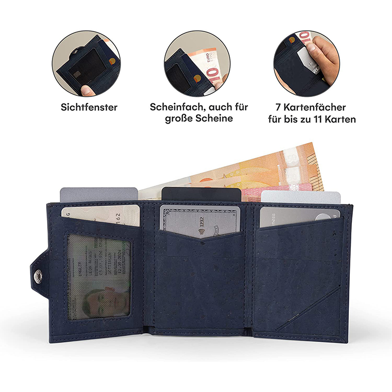 Stylish Magnetic Closure Wallet with Customized Pop Up Holder and Zipper Pocket