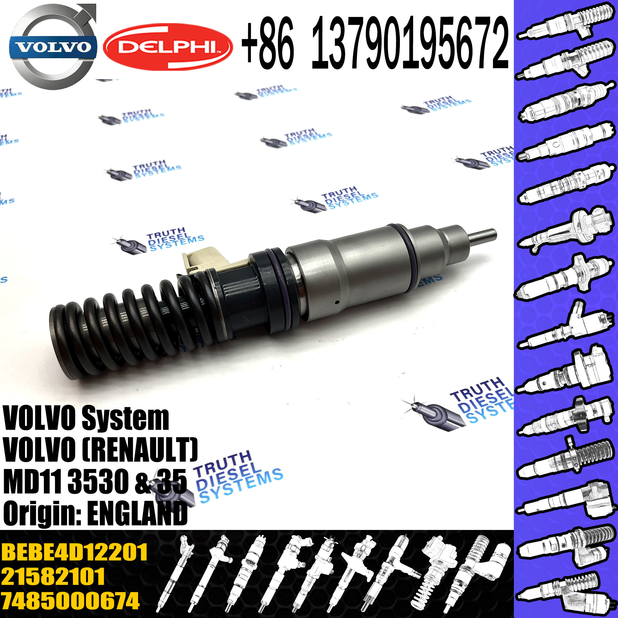 injector 21582101 20747797 BEBE4D12201 BEBE4D12301 BEBE4D37001 with more