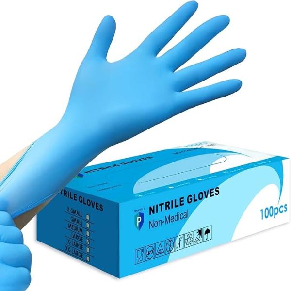 Nitrile Gloves, 4mil-100 Count, Gloves Disposable Latex Free, Disposable Gloves