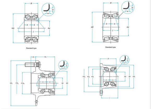 DAC25550043 Wheel Hub Bearing Double Row Chrome Steel , ABEC-5