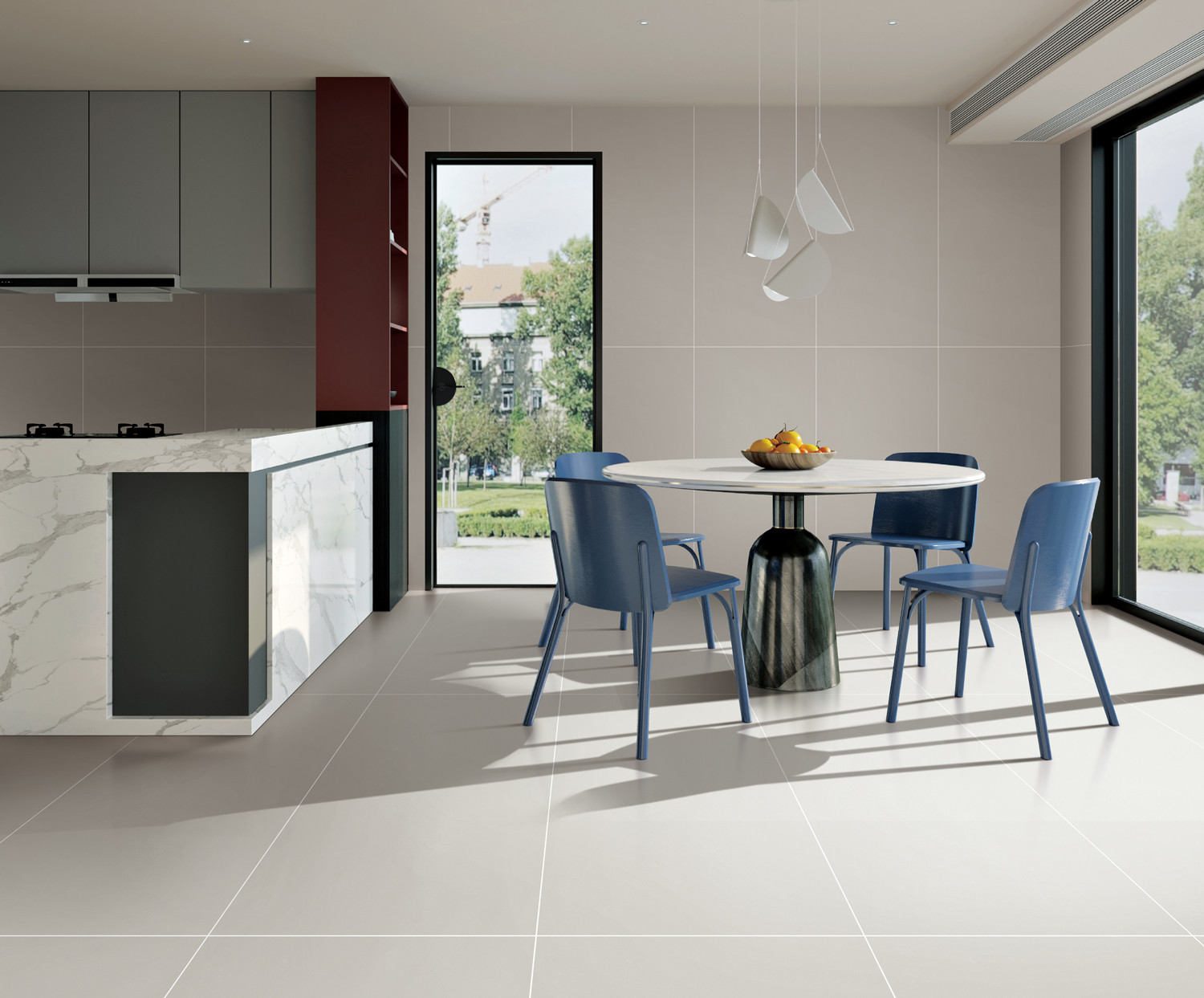 Starry Glaze 600x1200mm durable Soft Glazed Interior Floor Textured Porcelain Tile For Balcony