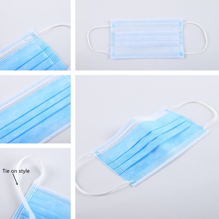 Wholesale price BFE99% Type IIR en14683 3 ply surgical face mask high quality disposable non-woven medical mask for hospital