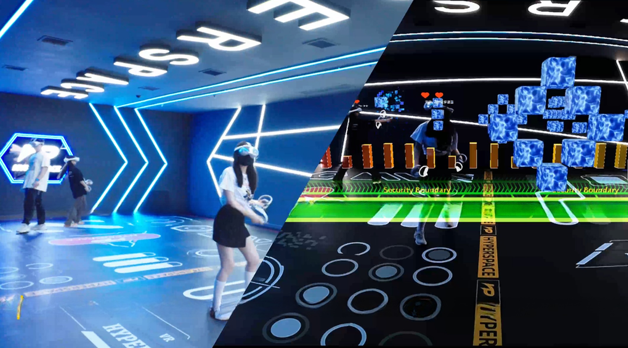 Big Space VR Shooting Games Multiplayer 9D 4 Player VR Simulator Machine