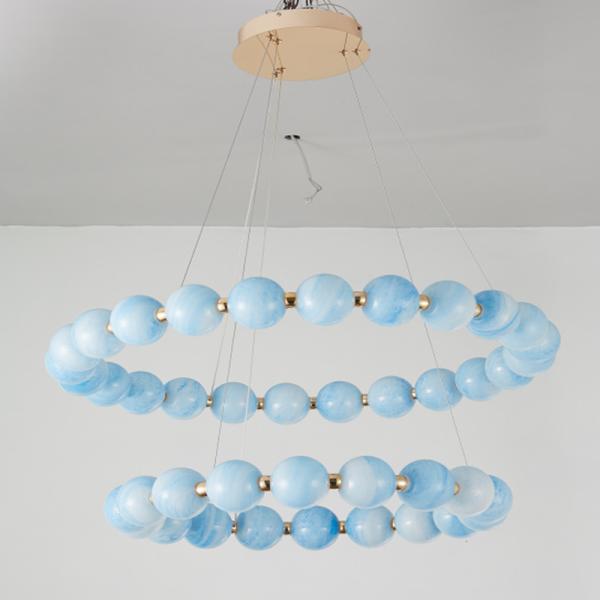 Customized Living Room Chandelier Restaurant Hotel Lobby Pearl Necklace
