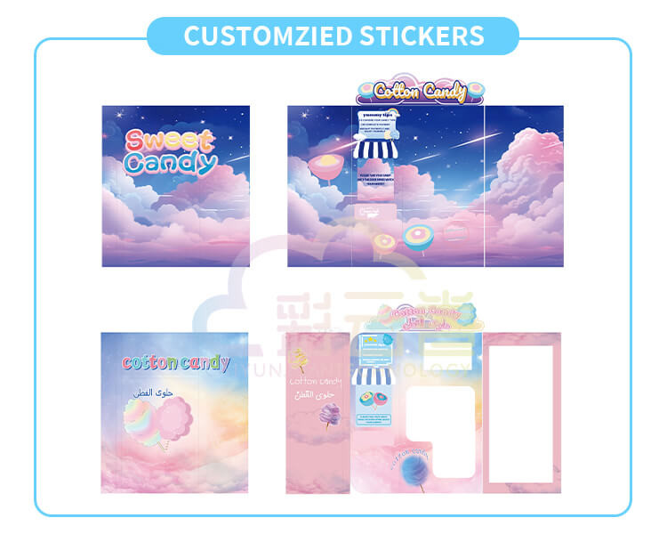 Indoor Outdoor Fairy Floss Vending Machine 320kg with 21.5 Inch Screen