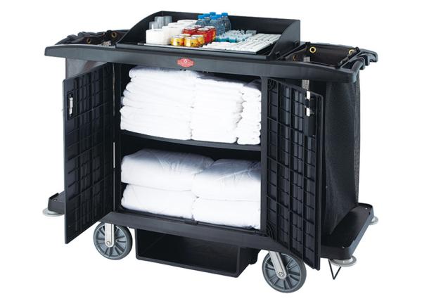 Black / Grey Room Service Equipments / Hotel Room Supplies 2 Shelves Transport