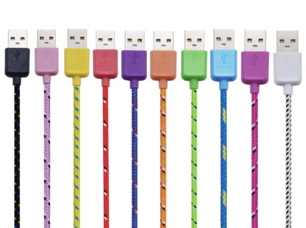 New Products Nylon Woven Mobile Smart Phone Accessories Micro Type-C Fast