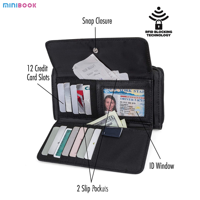 Custom Portable Designer Pebble Leather Cosmetic Storage Card Holder Wallet for Beauty