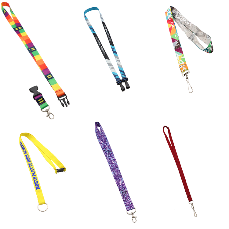 Dye Sublimation Printing Lanyard , Polyester Nylon Id Card Lanyards
