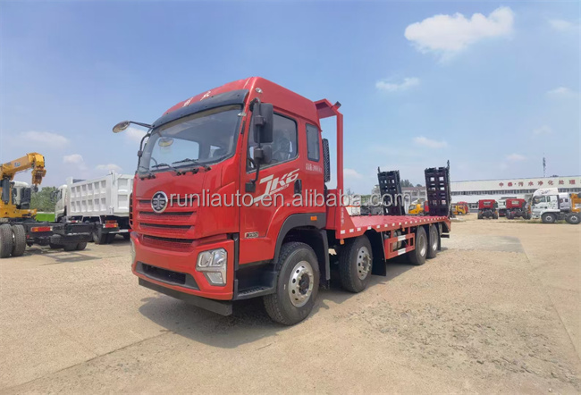 FAW JP6 8x4 Large Load 25ton Flatbed Truck Low Loader Flat Bed Tray Truck