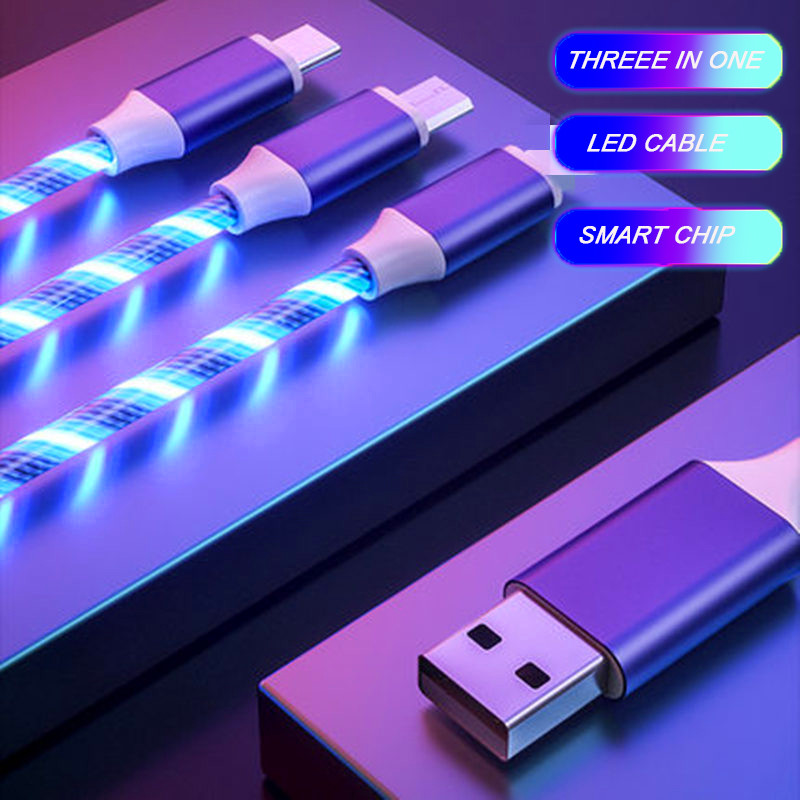 1.2m USB Data Transfer Cable 3 In 1 Fast Charging Transfer Data