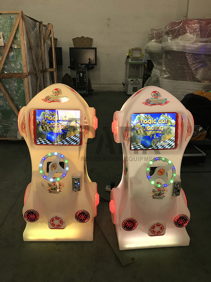 Amusement Children Car Racing Game Machine With Alloy Steel Structure