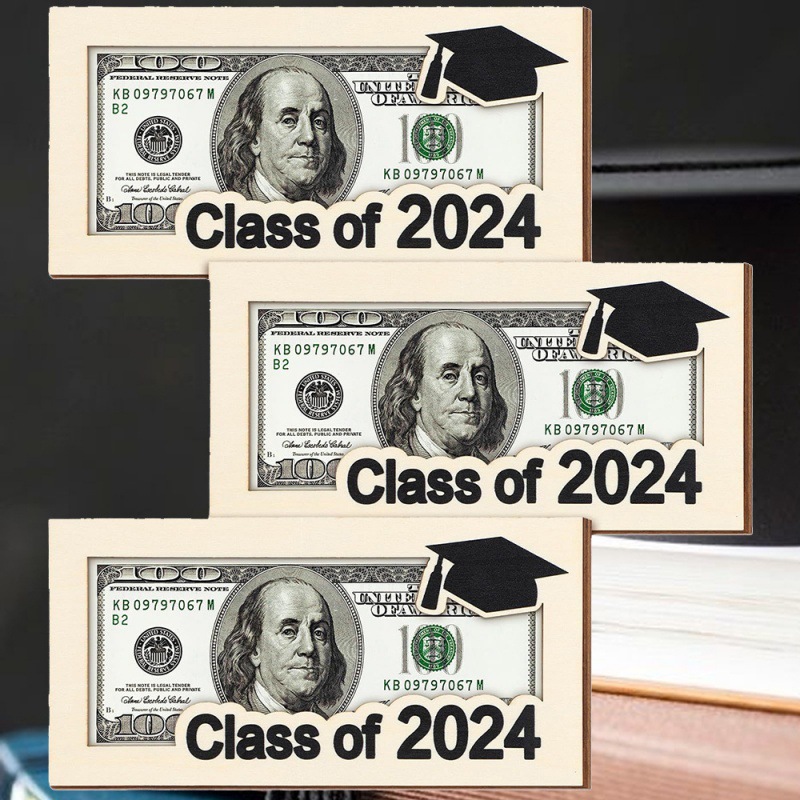Graduation Money Holder Wooden School Graduation Card Box Cash Holder Money Wallet for Graduation DIY Birthday Present