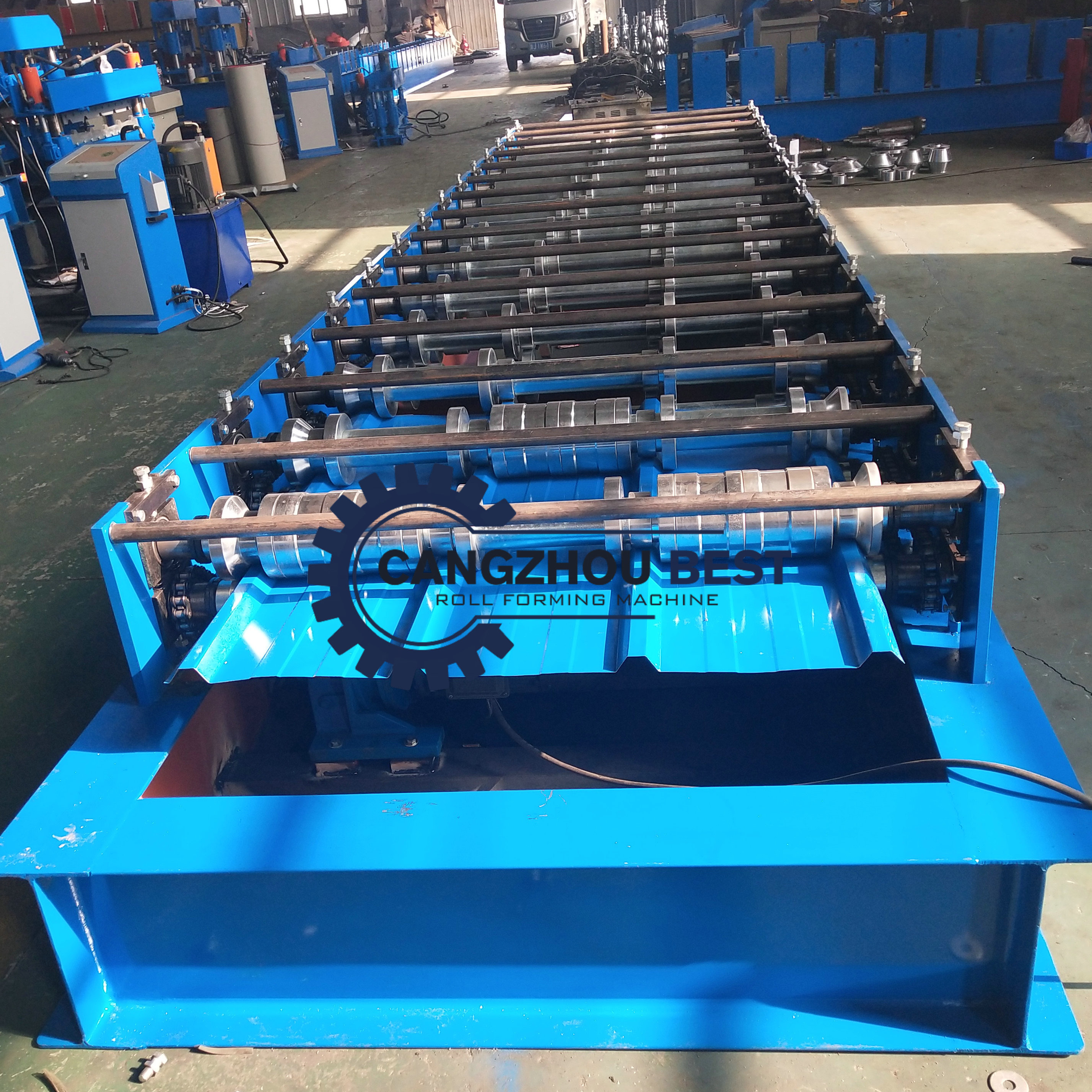 Steel PPGI Sheet Floor Deck Roll Forming Machine 1250 Mm Max Width Fast Speed