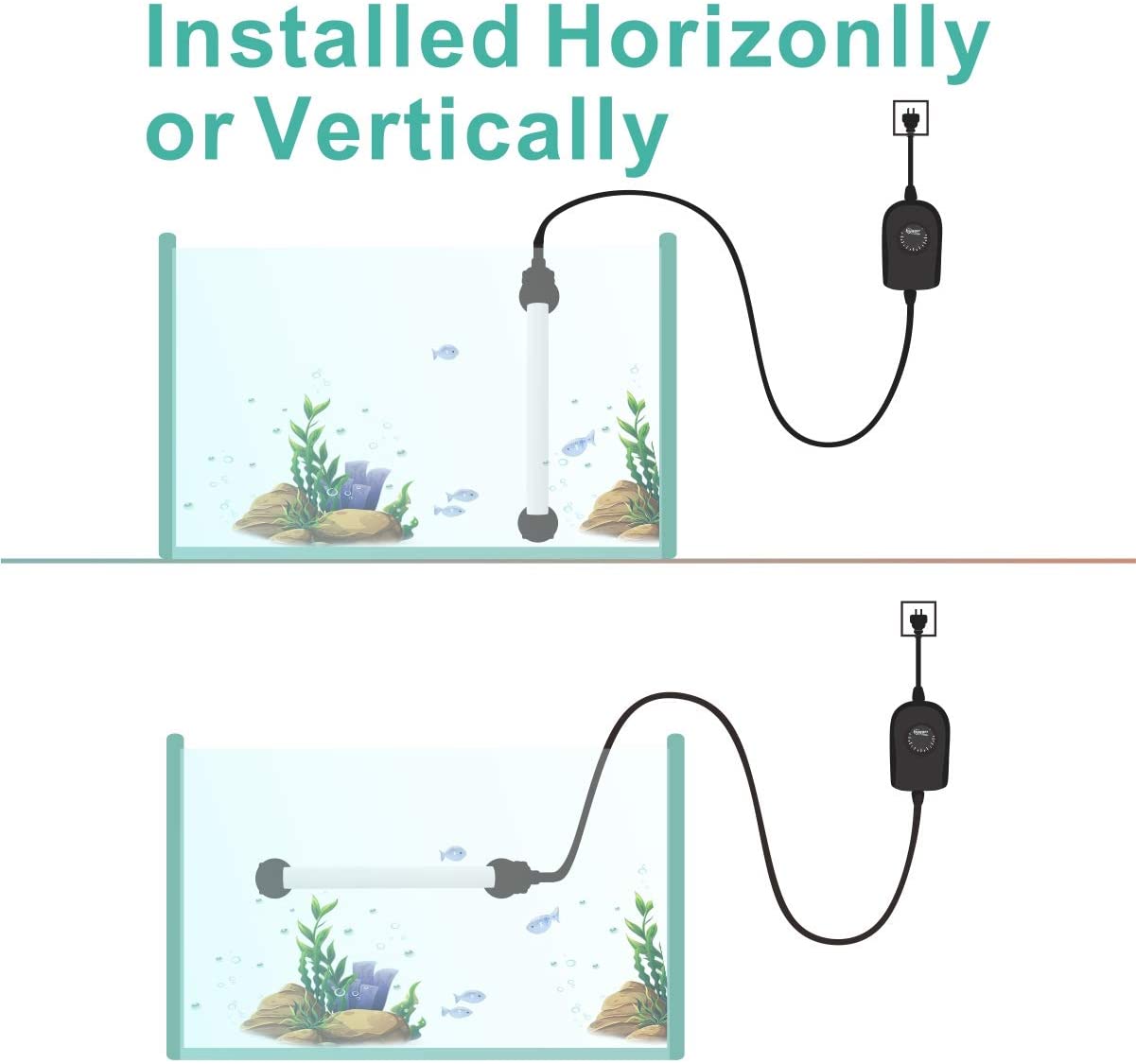50 Watt Adjustable Submersible Heater For Turtle