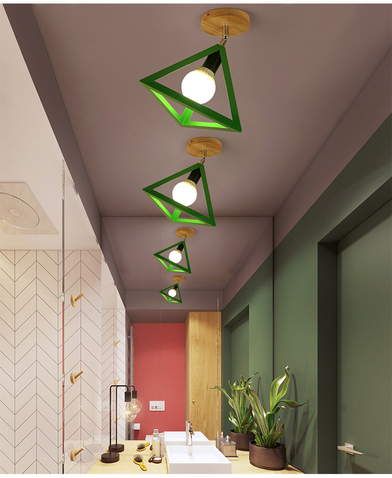 E27 Led Ceiling Light Industrial Nordic Modern Ceiling Lamp for Living Room Bedroom Decor Wood Cube Earth Lamp(WH-WA-58)