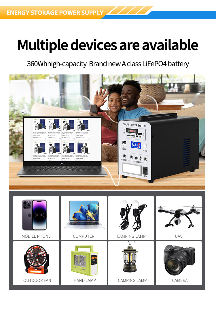 128WH Lifepo4 Solar Generator For Camping Outdoor Solar Panel Power Station