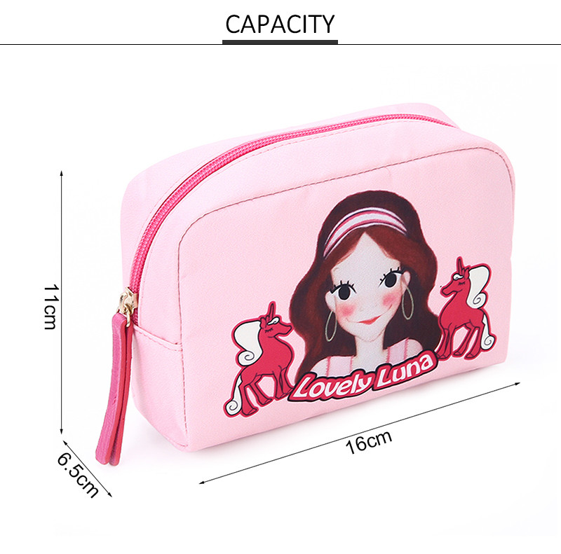 Student'S Zipper Closure Polyester Travel Makeup Pouch