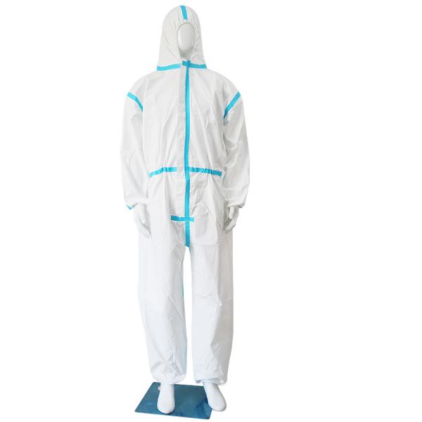 Nonwoven Polypropylene Hospital Disposable Coveralls 50gsm With Cap And Foot