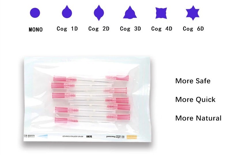 Absorbable 3D Cog Pdo Eye Thread Lift Threading To Lift Face L Blunt