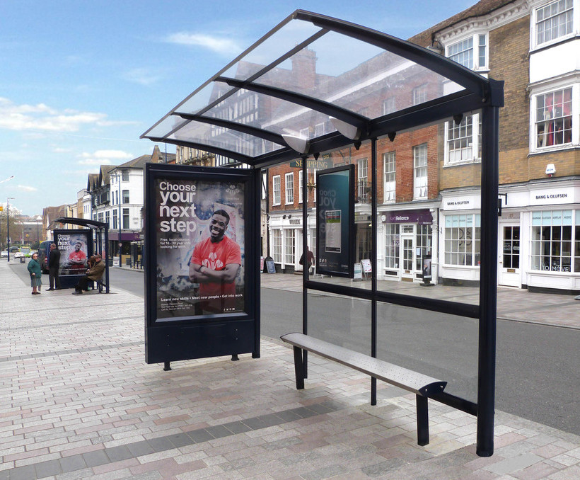 Galvanized 304# SS T8 Tubes 24h Bus Station Shelter