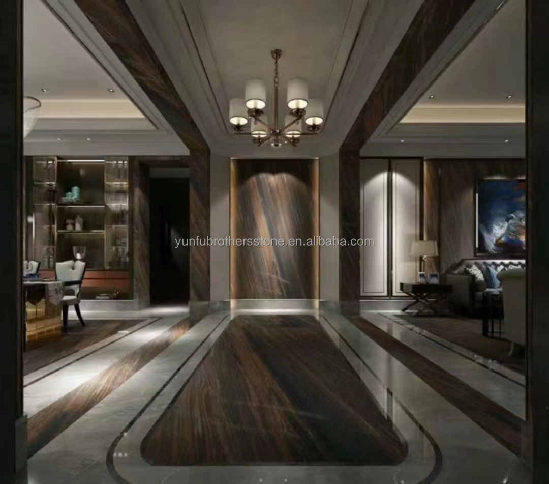 Modern Style Hotel Flooring Sheet Customized Golden Sand Quicksand Brown Granite Marble