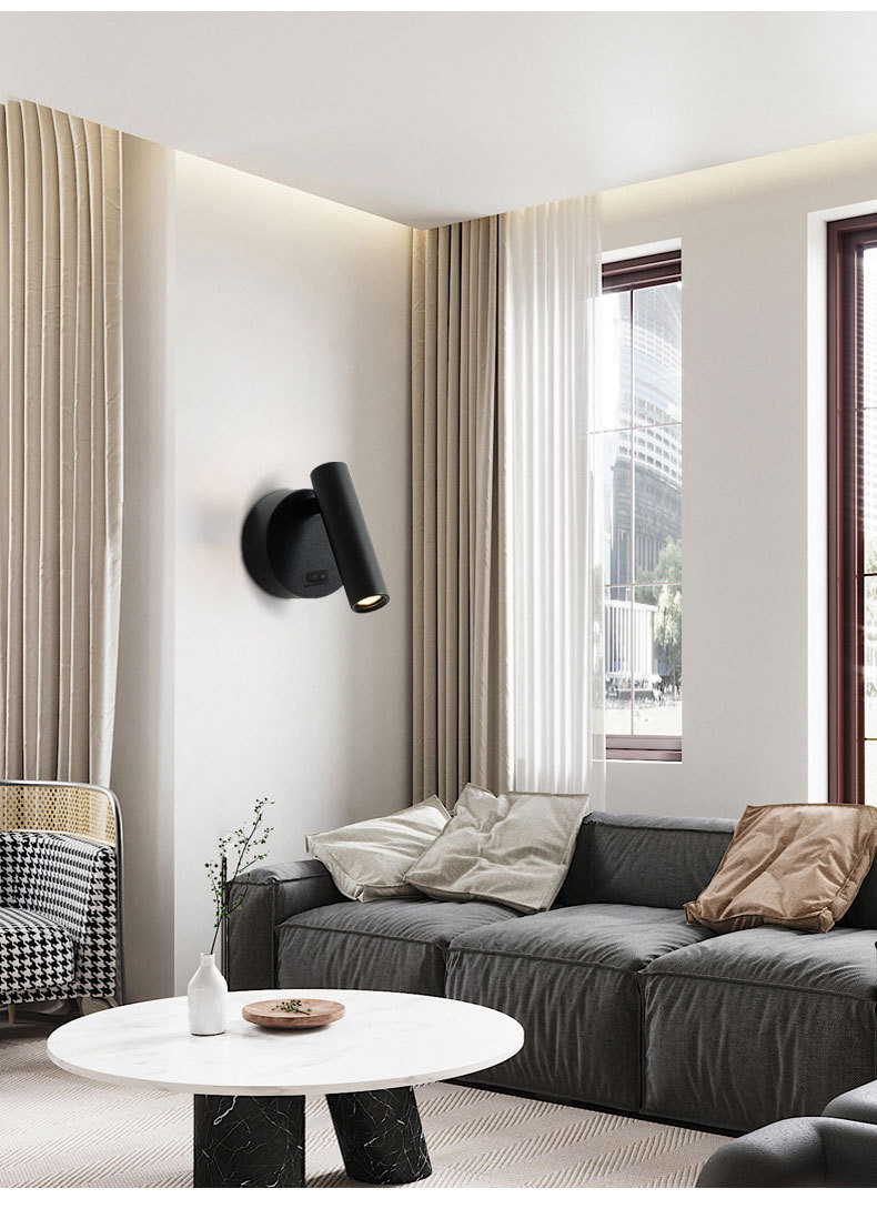 Wall mounted european style BJB switch 3W led reading wall light bedside indoor led headboard wall light