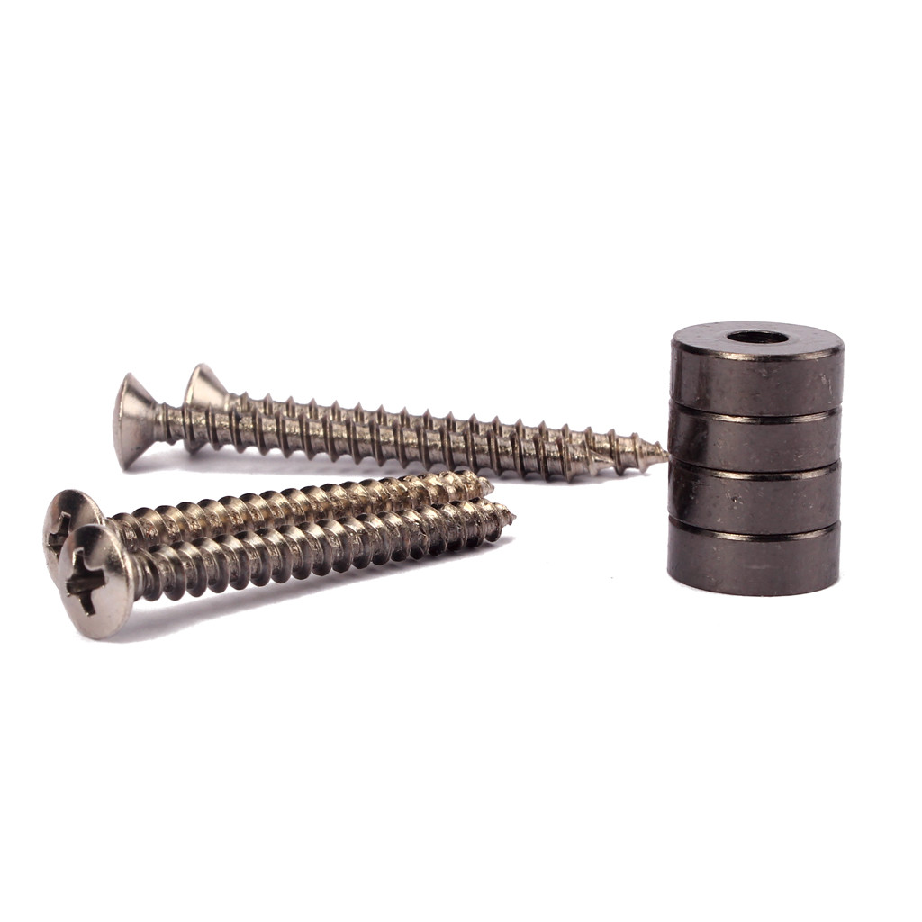 Ergonomic Metal Guitar Neck Ferrules Tool Set With Durability Silver Screws