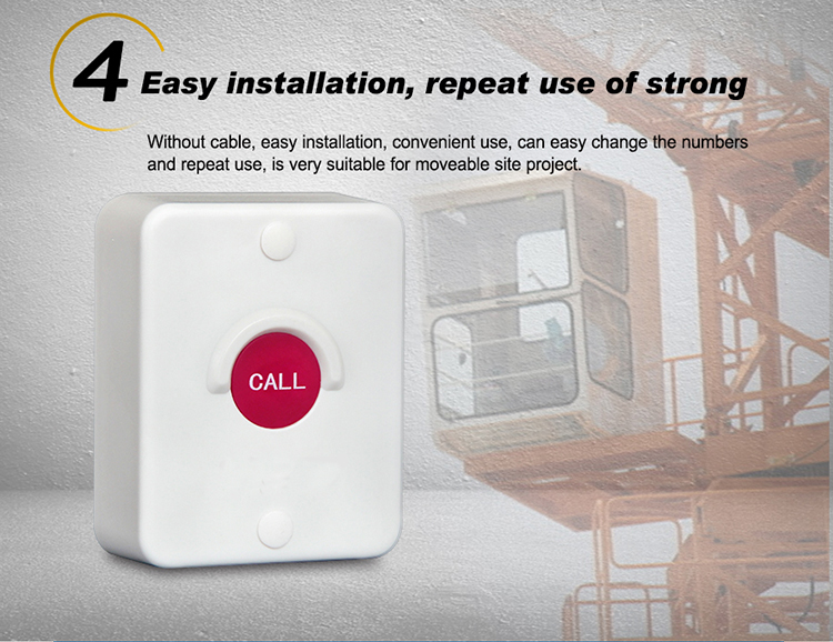 Wireless pager system full waterproof hospital nurse call button for toilet