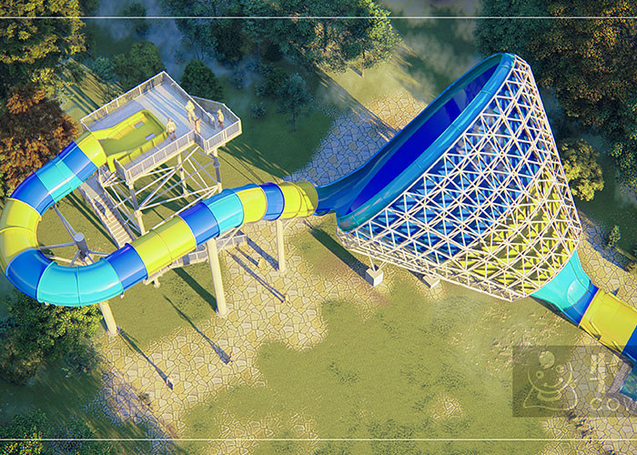 Waterpark Tornado Slide Tube For 4 Person Fiberglass Tornado Ride